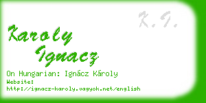 karoly ignacz business card